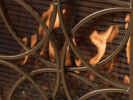 Thayer - Single Panel Iron Fireplace Screen With Geometric Design