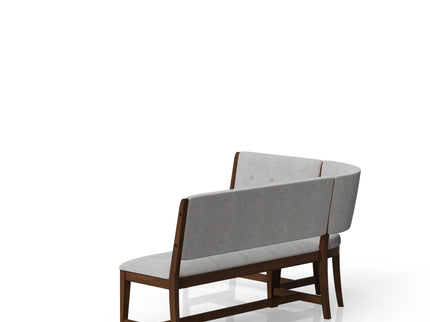 Curved Dining Bench Upholstered Curved Bench - Beige