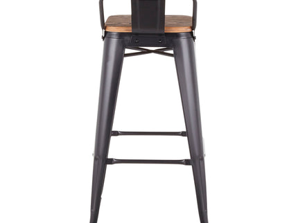 Oregon - Industrial Low Back Barstool (Set of 2) - Black