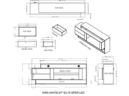 Kerry - Entertainment Unit With Speaker And LED Lighting - White