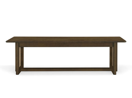 Dining Bench With Rattan Weave