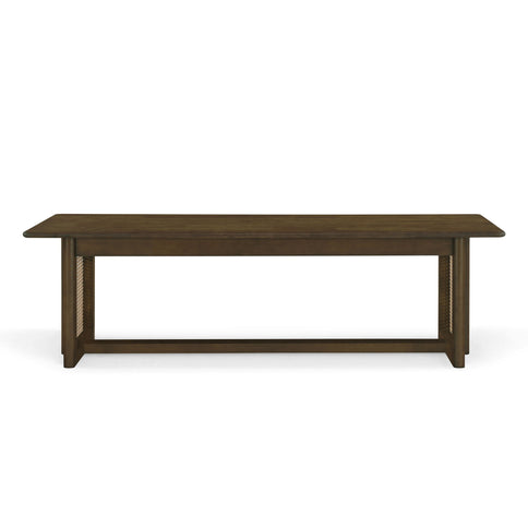 Dining Bench With Rattan Weave