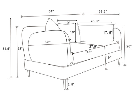 Repley - Upholstered Sculpted Track Arm Loveseat - Beige