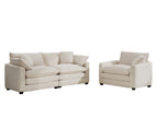 Beige / 2 Pc. 2 Seater Sofa, Chair