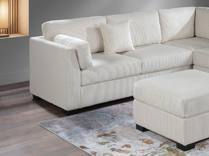 Contemporary L - Sectional Sofa Set With Ottoman And Pillows