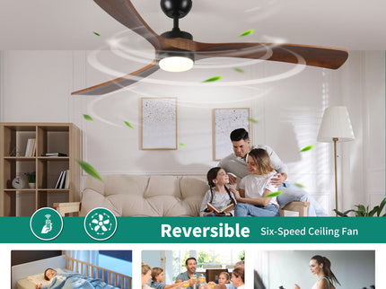 Solid Wood Ceiling Fan With Lights And Remote Control Indoor Outdoor Ceiling Fan 3 Wooden Blades Modern Ceiling Fan For Porch Living Room Bedroom
