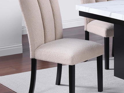 2 Tone Dining Table Set With Upholstered Side Chairs