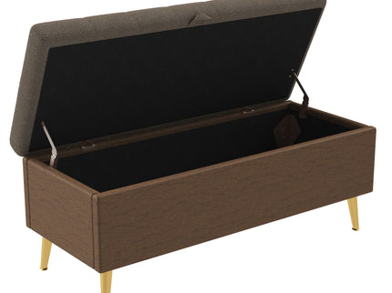 Modern Tufted Storage Ottoman Bench With Metal Legs