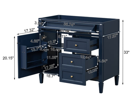 Bathroom Vanity With 2 Drawers And Tip-Out Drawer, Storage Cabinet