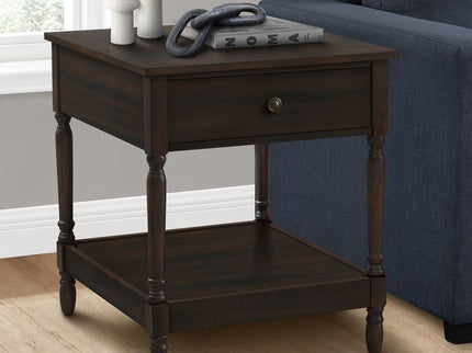 Accent - Table, 2 Tier, Square, Traditional - Walnut