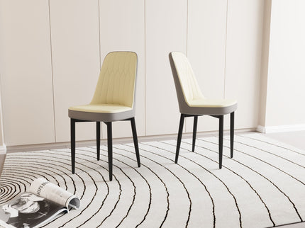 Modern Dining Chair With Cushions And Metal Legs