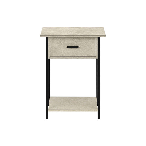 Contemporary 2 Tier Accent Table With Storage Drawer
