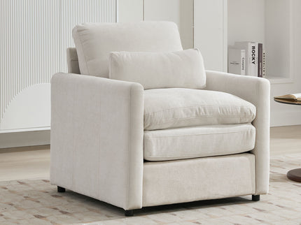 Cozy Upholstered Cushion Armchair For Living Room
