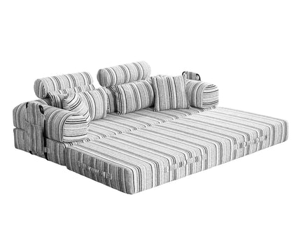 Convertible Sleeper Sofa Bed With High Density Compressed Sponge, Upholstered Couch For Living Room