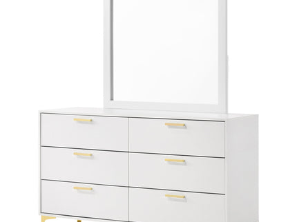 James - 6 Drawer Dresser With Mirror - White