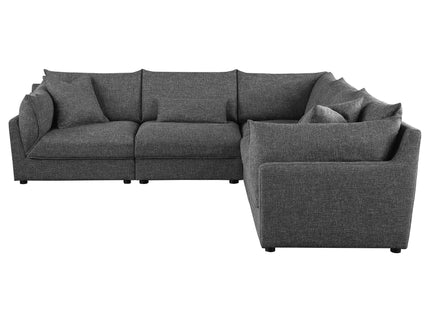 Tomasina - Modular Sectional Sofa With Corner, Armless Chairs And Armchairs - Black