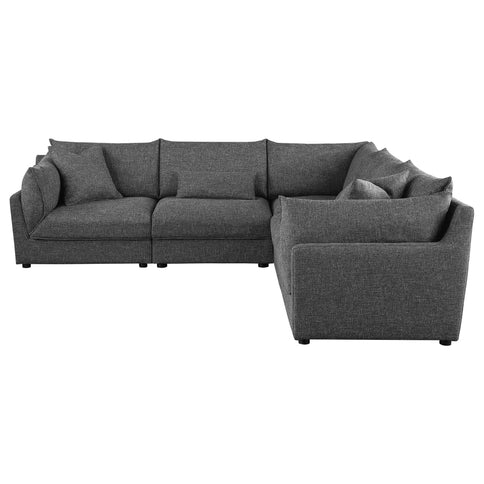 Tomasina - Modular Sectional Sofa With Corner, Armless Chairs And Armchairs - Black