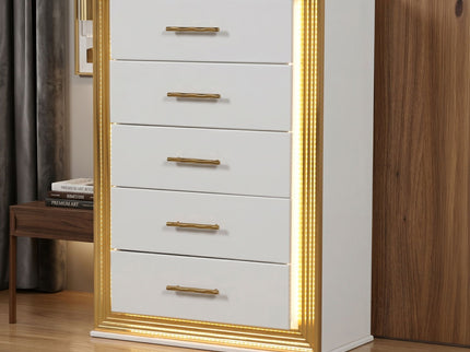 Obsession - 5 Drawer LED Chest - White