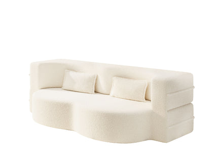 Modern Floor Sofa With 2 Pillows, Twin Size For Living Room