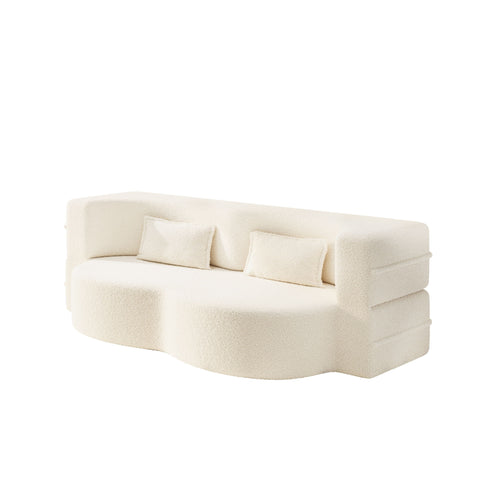 Modern Floor Sofa With 2 Pillows, Twin Size For Living Room