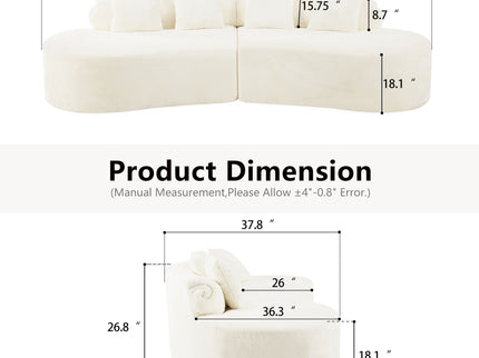Modern Curved Sofa With Pillows