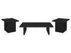 Black / 3 Pc. Coffee Table, 2 End Tables