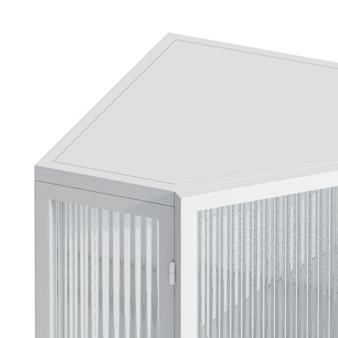 Corner Cabinet With Door And Shelves For Bathroom - White