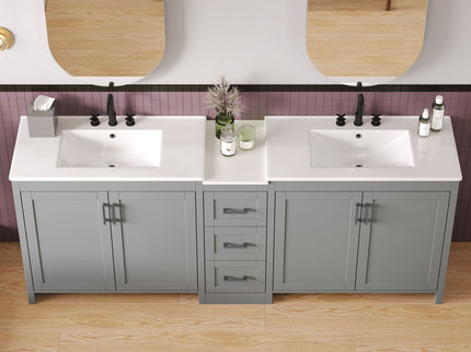 Double Sink Bathroom Vanity With Quartz Countertop