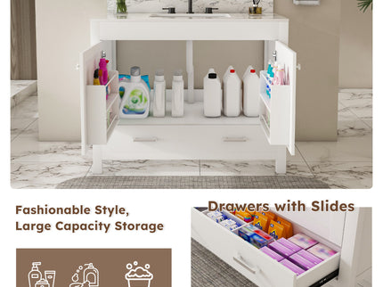43" Bathroom Vanity Multi Functional Cabinet - White