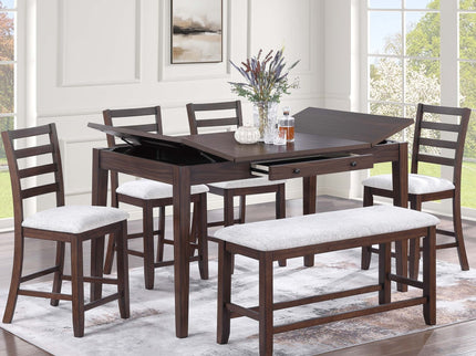 Ladder Back Design Counter Height Dining Chairs (Set of 2) - Walnut