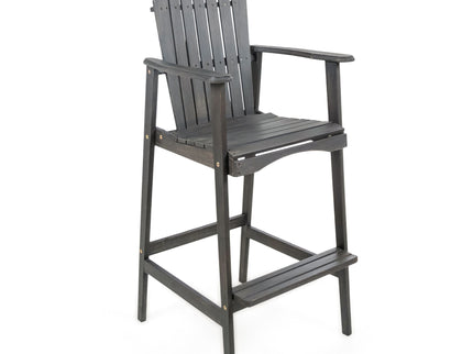 Outdoor Acacia Wood Adirondack Barstools (Set of 2)
