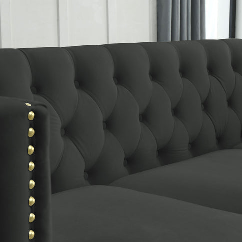 Modern Sofa With Button Tufting, Upholstered Couch For Living Room