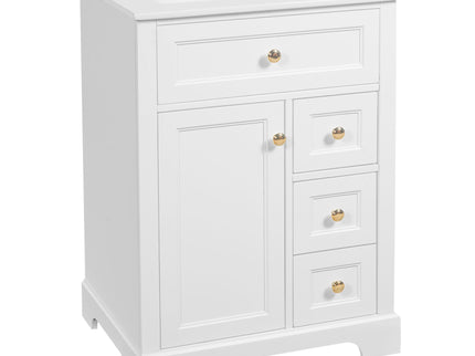 Modern Bathroom Vanity With Sink, 3 Drawers & Cabinet With 2 Tier Door Storage