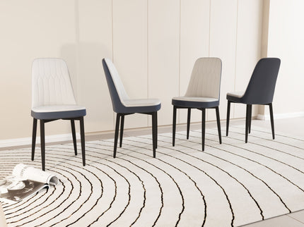 Modern Dining Chair With Cushions And Metal Legs