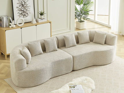 Curved Sectional Sofa With 6 Pillows