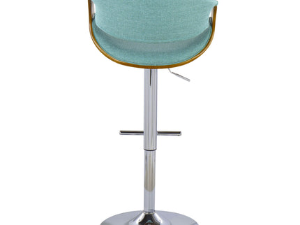 Curvo - Mid Century Modern Adjustable Barstool With Swivel With Straight T Footrest