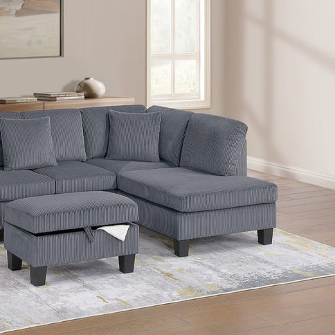 Sectional Sofa With Storage Ottoman And Pillows