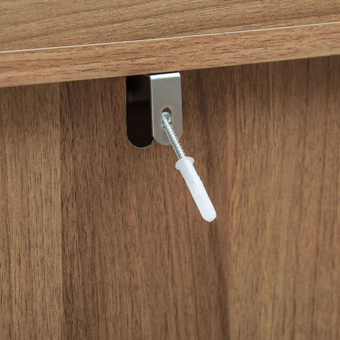 Tall Kitchen Pantry Cabinet With Hollow Carved Doors 2 Drawers And Adjustable Shelves Storage Display Cabinet For Kitchen Dining Room Or Living Room - Walnut