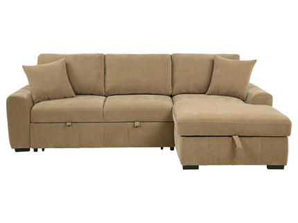Logan - Sleeper Sectional Sofa With Right Arm Chaise - Camel