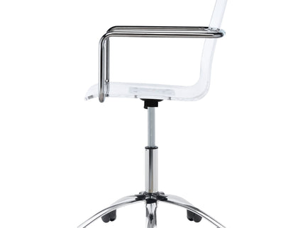 Clear Office Chair With Caster Wheels Futuristic Design, Adjustable Height - Clear