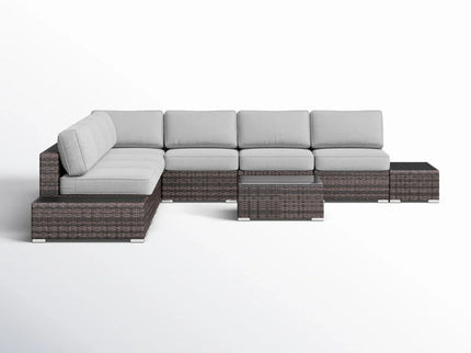 Wicker Sectional Seating Group With Cushions
