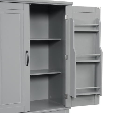 Bathroom Storage Cabinet With Doors And Drawer, Adjustable Shelf