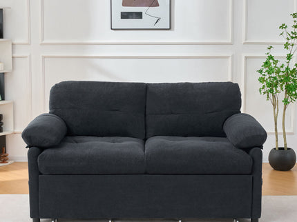 Convertible Pull Out Sofa Bed Queen Size, 3 In 1 With Side Storage
