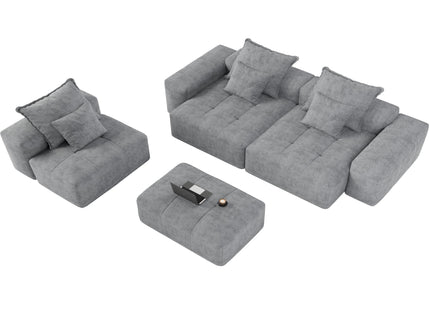 Modern Oversized, Modular Sectional Sofa With Pillows