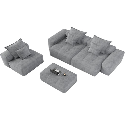 Modern Oversized, Modular Sectional Sofa With Pillows