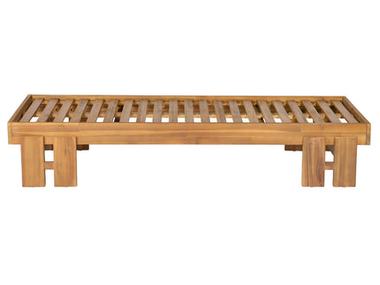 Daybed With Cushion & Pillow, Low Profile Design For Indoor / Outdoor Use - Cream / Teak