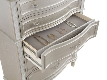 Katerina - 5 Drawer Chest With Hidden Drawer - Oak