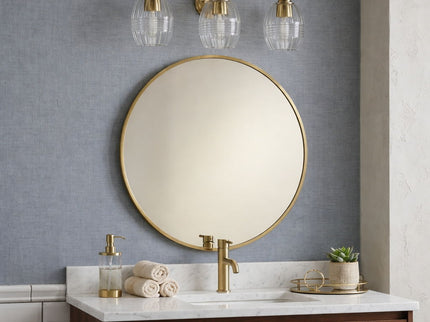 Luster - 3 Lights Vanity With Clear For Bathrooms Above Mirror Wall Lamp Satin - Clear / Gold
