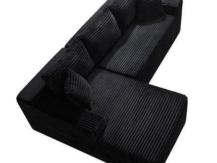 Cloud Modular Sectional Sofa Couch With L-Shape Chaise, Upholstered Couches For Living Room - Black