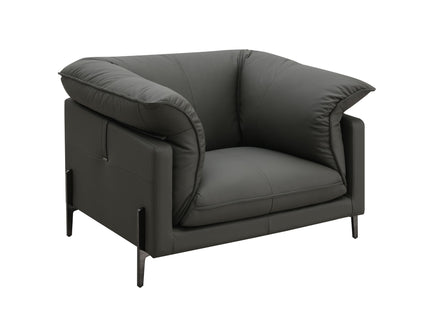 Tadi - Top Grain Leather Chair - Black